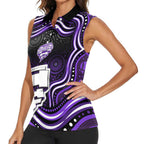Hobart Hurricanes Cricket Women Sleeveless Polo Shirt Australian Cricket Mascot - Modern Indigenous Style