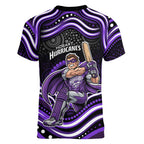 Hobart Hurricanes Cricket Women V-Neck T-Shirt Australian Cricket Mascot - Modern Indigenous Style