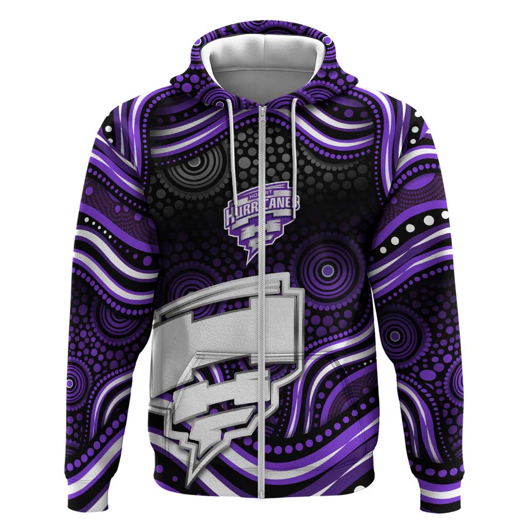 Hobart Hurricanes Cricket Zip Hoodie Australian Cricket Mascot - Modern Indigenous Style