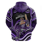 Hobart Hurricanes Cricket Zip Hoodie Australian Cricket Mascot - Modern Indigenous Style