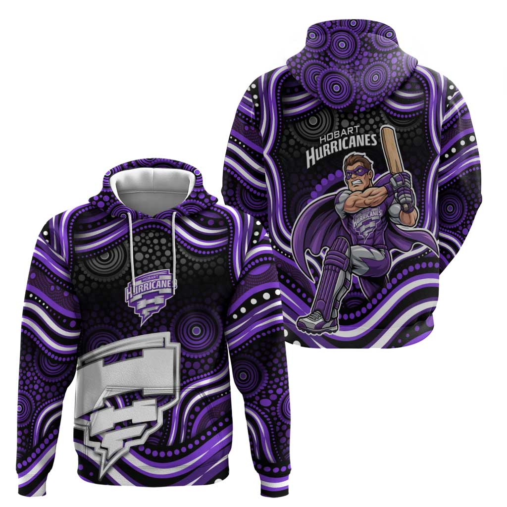 Hobart Hurricanes Cricket Zip Hoodie Australian Cricket Mascot - Modern Indigenous Style