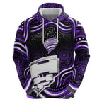 Hobart Hurricanes Cricket Zip Hoodie Australian Cricket Mascot - Modern Indigenous Style