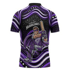Hobart Hurricanes Cricket Zipper Polo Shirt Australian Cricket Mascot - Modern Indigenous Style