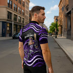 Hobart Hurricanes Cricket Zipper Polo Shirt Australian Cricket Mascot - Modern Indigenous Style