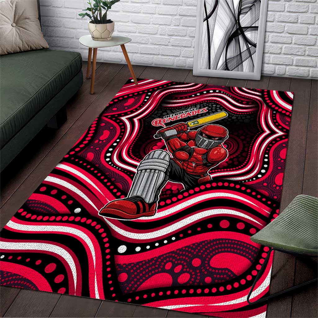 Melbourne Renegades Cricket Area Rug Australian Cricket Mascot - Modern Indigenous Style