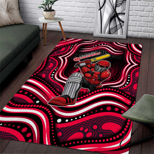 Melbourne Renegades Cricket Area Rug Australian Cricket Mascot - Modern Indigenous Style