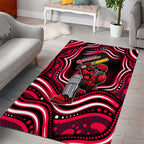 Melbourne Renegades Cricket Area Rug Australian Cricket Mascot - Modern Indigenous Style