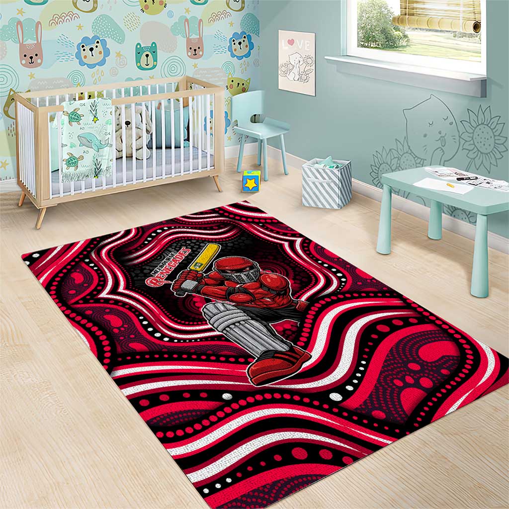 Melbourne Renegades Cricket Area Rug Australian Cricket Mascot - Modern Indigenous Style