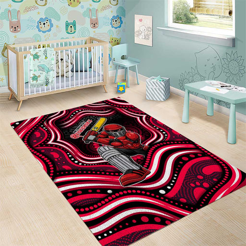 Melbourne Renegades Cricket Area Rug Australian Cricket Mascot - Modern Indigenous Style