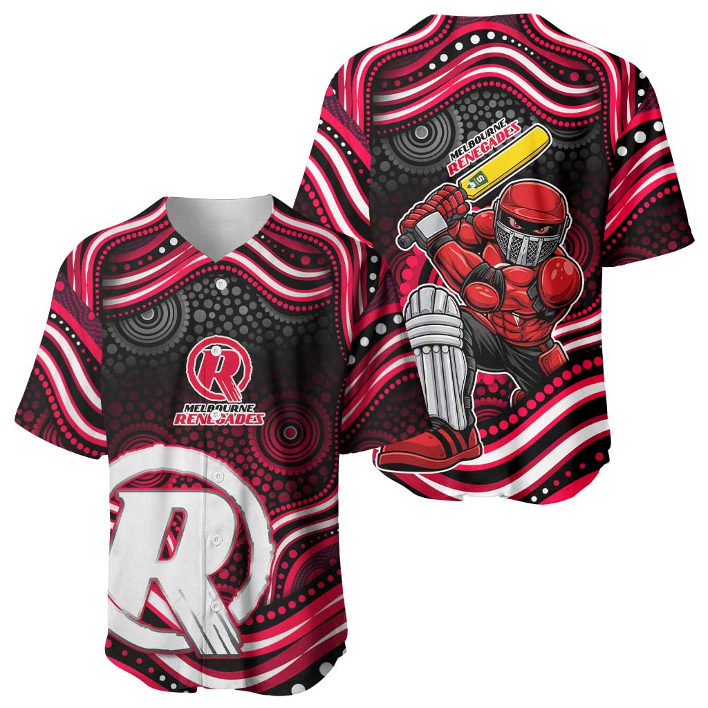 Melbourne Renegades Cricket Baseball Jersey Australian Cricket Mascot - Modern Indigenous Style