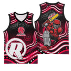 Melbourne Renegades Cricket Basketball Jersey Australian Cricket Mascot - Modern Indigenous Style
