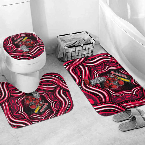 Melbourne Renegades Cricket Bathroom Set Australian Cricket Mascot - Modern Indigenous Style
