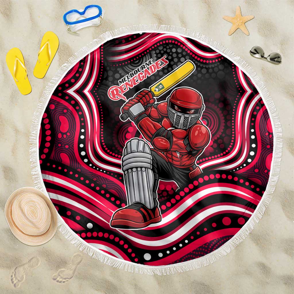 Melbourne Renegades Cricket Beach Blanket Australian Cricket Mascot - Modern Indigenous Style
