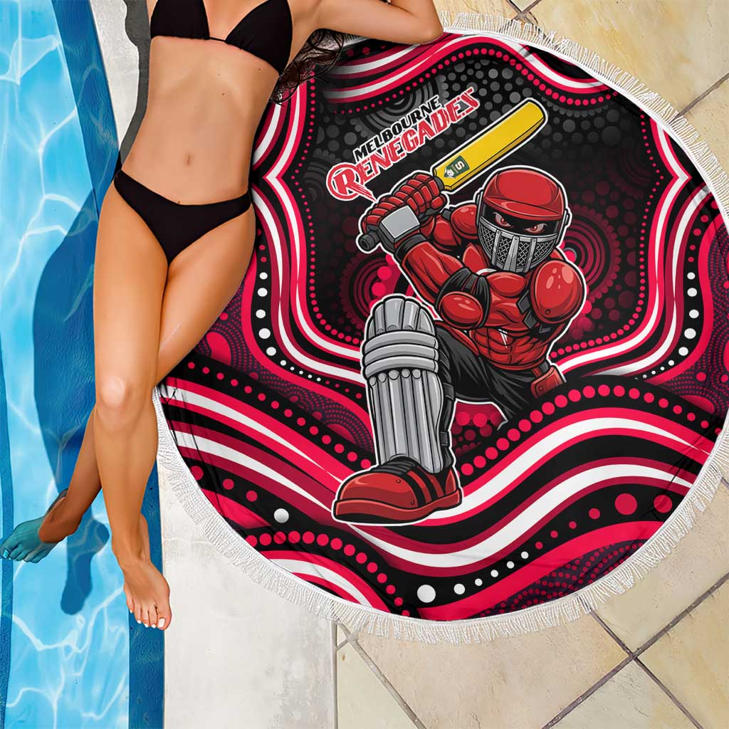 Melbourne Renegades Cricket Beach Blanket Australian Cricket Mascot - Modern Indigenous Style