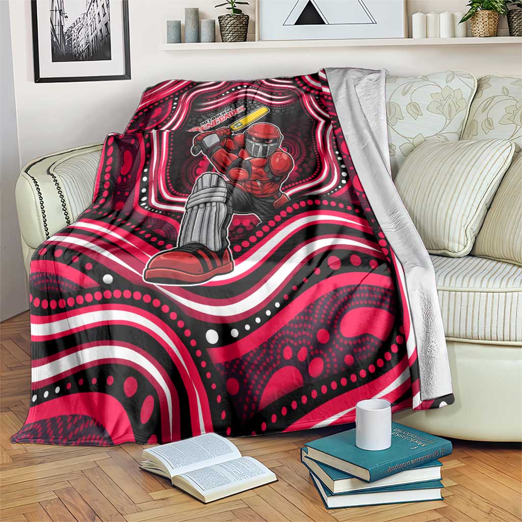 Melbourne Renegades Cricket Blanket Australian Cricket Mascot - Modern Indigenous Style