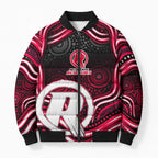Melbourne Renegades Cricket Bomber Puffer Jacket Australian Cricket Mascot - Modern Indigenous Style