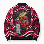 Melbourne Renegades Cricket Bomber Puffer Jacket Australian Cricket Mascot - Modern Indigenous Style