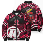 Melbourne Renegades Cricket Bomber Puffer Jacket Australian Cricket Mascot - Modern Indigenous Style
