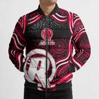 Melbourne Renegades Cricket Bomber Puffer Jacket Australian Cricket Mascot - Modern Indigenous Style