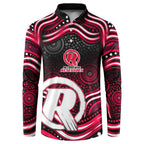 Melbourne Renegades Cricket Button Sweatshirt Australian Cricket Mascot - Modern Indigenous Style