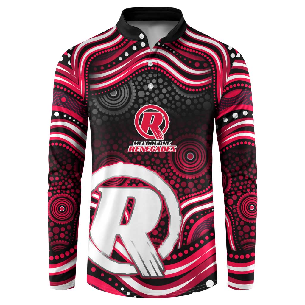 Melbourne Renegades Cricket Button Sweatshirt Australian Cricket Mascot - Modern Indigenous Style