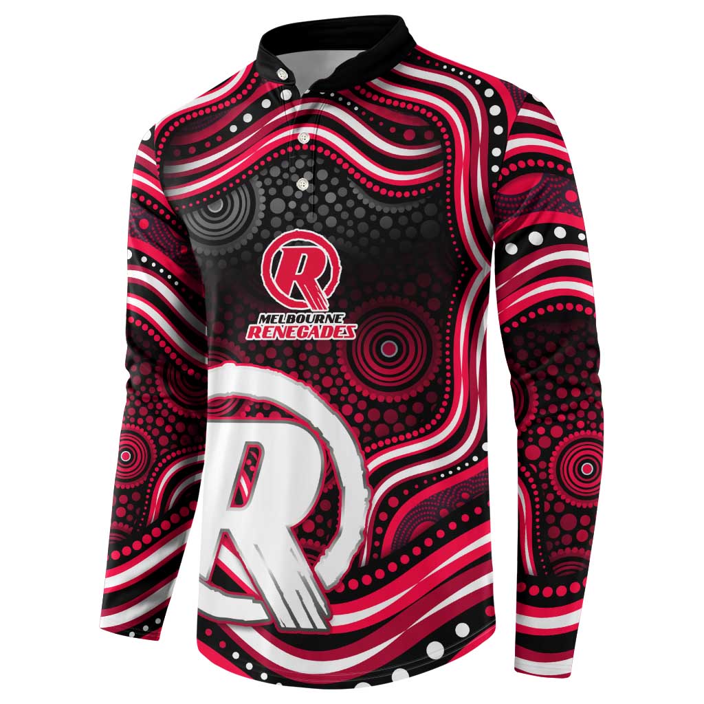 Melbourne Renegades Cricket Button Sweatshirt Australian Cricket Mascot - Modern Indigenous Style