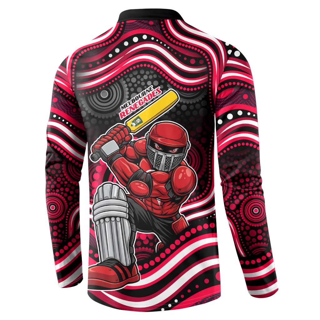 Melbourne Renegades Cricket Button Sweatshirt Australian Cricket Mascot - Modern Indigenous Style