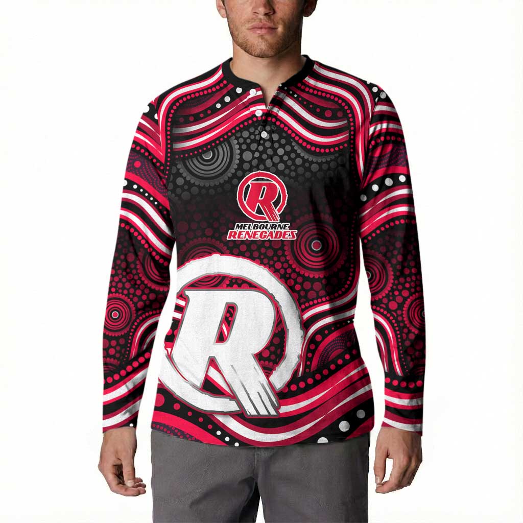 Melbourne Renegades Cricket Button Sweatshirt Australian Cricket Mascot - Modern Indigenous Style