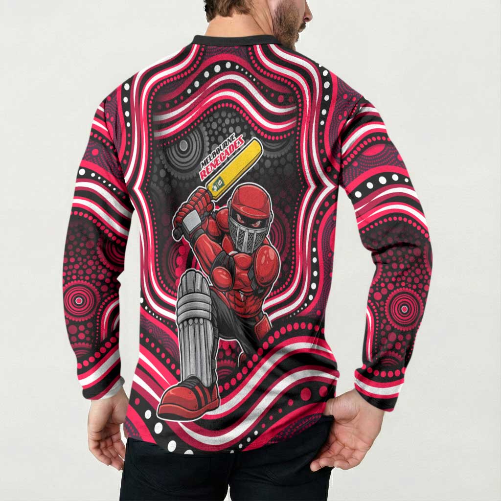 Melbourne Renegades Cricket Button Sweatshirt Australian Cricket Mascot - Modern Indigenous Style