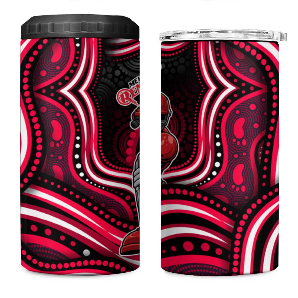 Melbourne Renegades Cricket 4 in 1 Can Cooler Tumbler Australian Cricket Mascot - Modern Indigenous Style
