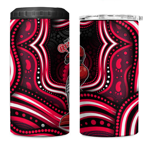 Melbourne Renegades Cricket 4 in 1 Can Cooler Tumbler Australian Cricket Mascot - Modern Indigenous Style