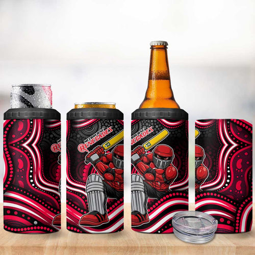 Melbourne Renegades Cricket 4 in 1 Can Cooler Tumbler Australian Cricket Mascot - Modern Indigenous Style