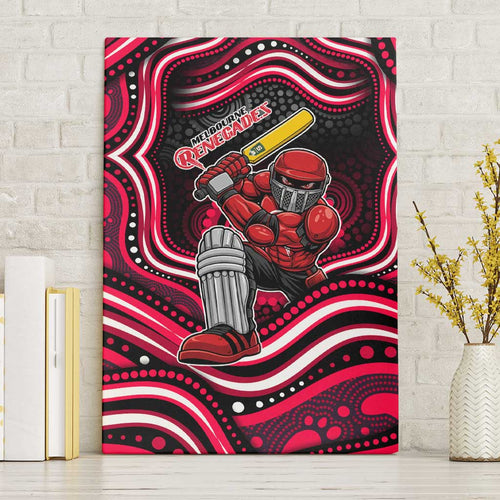 Melbourne Renegades Cricket Canvas Wall Art Australian Cricket Mascot - Modern Indigenous Style