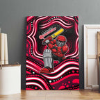 Melbourne Renegades Cricket Canvas Wall Art Australian Cricket Mascot - Modern Indigenous Style