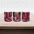 Melbourne Renegades Cricket Ceramic Mug Australian Cricket Mascot - Modern Indigenous Style