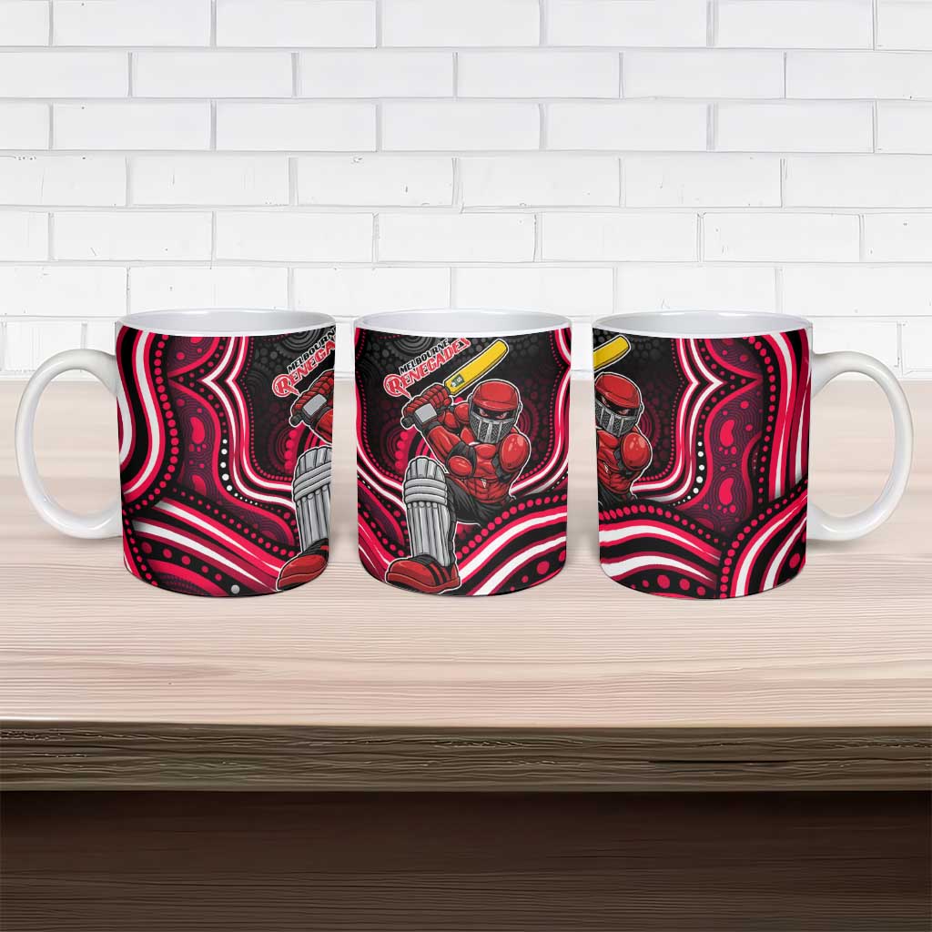 Melbourne Renegades Cricket Ceramic Mug Australian Cricket Mascot - Modern Indigenous Style