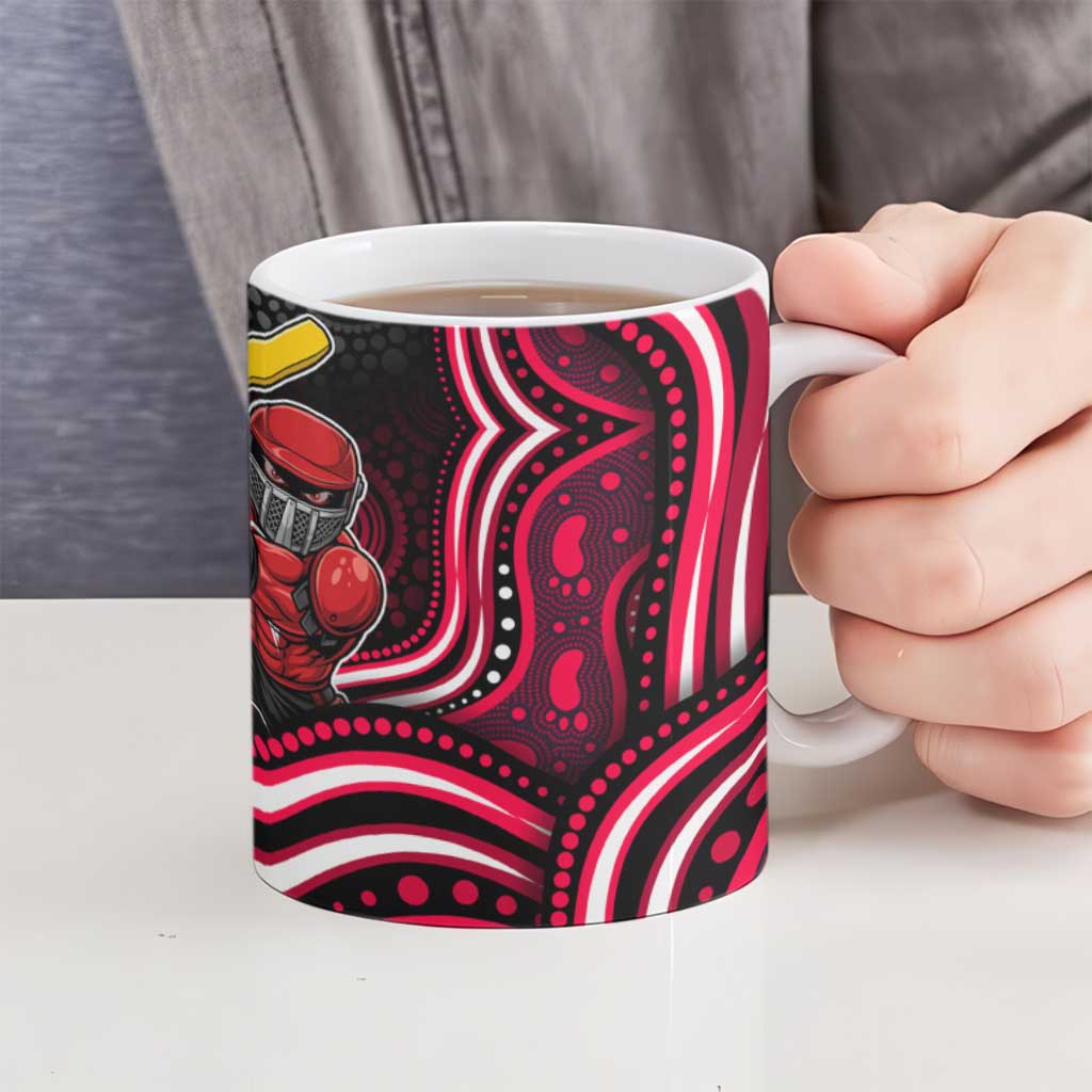 Melbourne Renegades Cricket Ceramic Mug Australian Cricket Mascot - Modern Indigenous Style