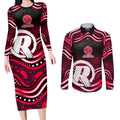 Melbourne Renegades Cricket Couples Matching Long Sleeve Bodycon Dress and Long Sleeve Button Shirt Australian Cricket Mascot - Modern Indigenous Style