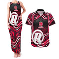 Melbourne Renegades Cricket Couples Matching Tank Maxi Dress and Hawaiian Shirt Australian Cricket Mascot - Modern Indigenous Style