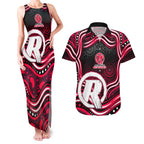 Melbourne Renegades Cricket Couples Matching Tank Maxi Dress and Hawaiian Shirt Australian Cricket Mascot - Modern Indigenous Style