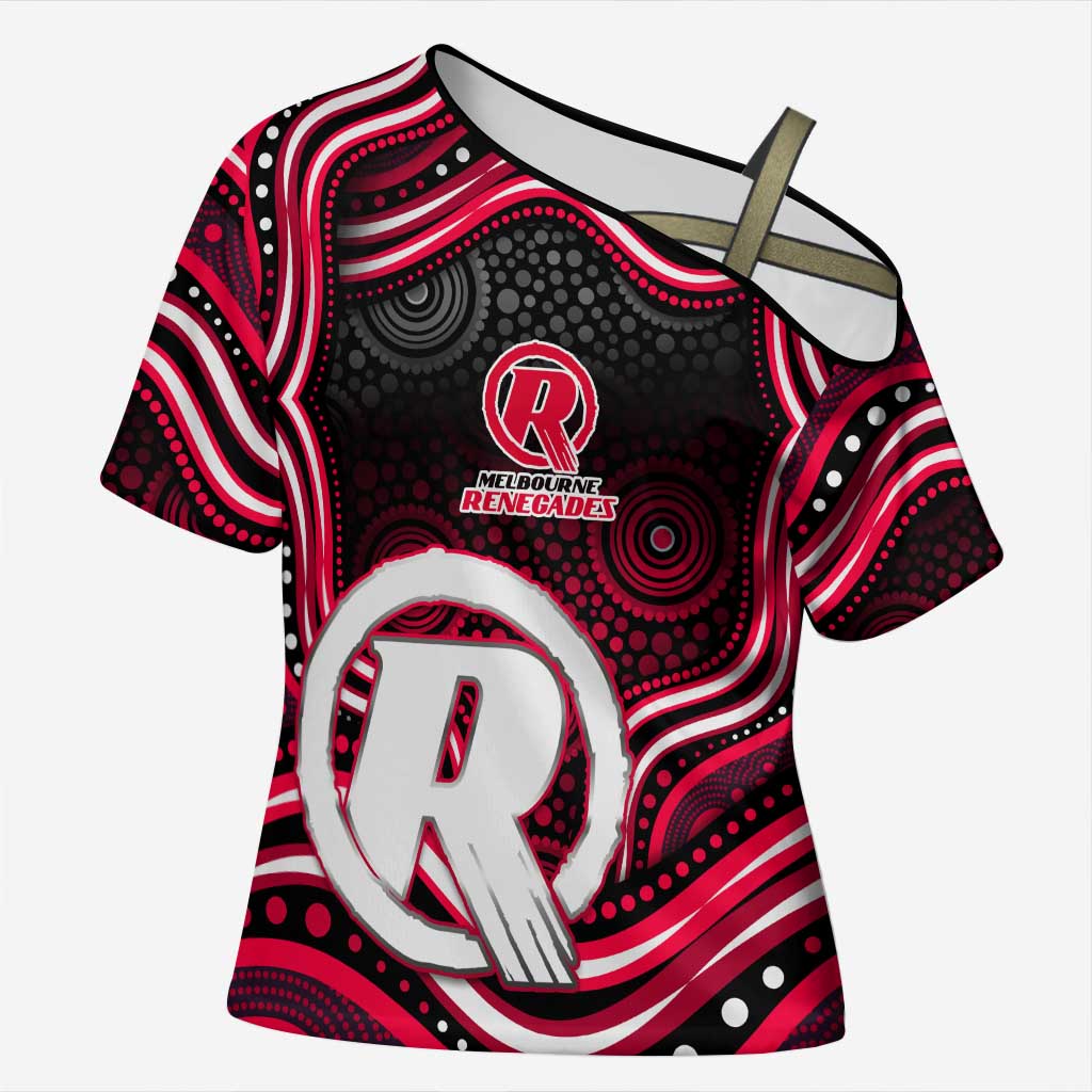 Melbourne Renegades Cricket Cross Shoulder Shirt Australian Cricket Mascot - Modern Indigenous Style