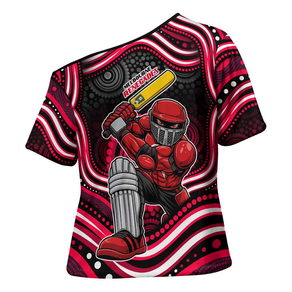 Melbourne Renegades Cricket Cross Shoulder Shirt Australian Cricket Mascot - Modern Indigenous Style