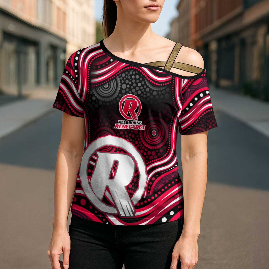 Melbourne Renegades Cricket Cross Shoulder Shirt Australian Cricket Mascot - Modern Indigenous Style