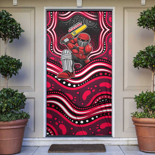 Melbourne Renegades Cricket Door Cover Australian Cricket Mascot - Modern Indigenous Style