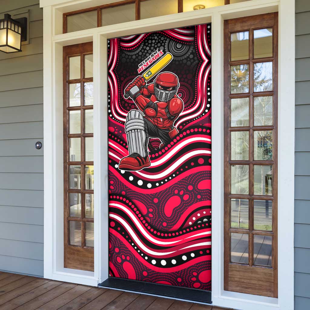 Melbourne Renegades Cricket Door Cover Australian Cricket Mascot - Modern Indigenous Style