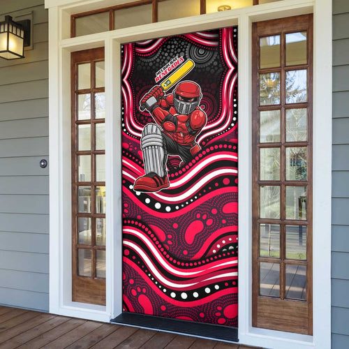 Melbourne Renegades Cricket Door Cover Australian Cricket Mascot - Modern Indigenous Style