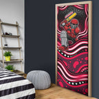 Melbourne Renegades Cricket Door Cover Australian Cricket Mascot - Modern Indigenous Style