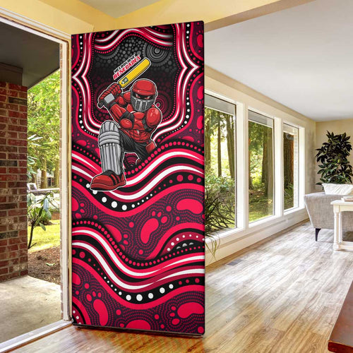 Melbourne Renegades Cricket Door Cover Australian Cricket Mascot - Modern Indigenous Style