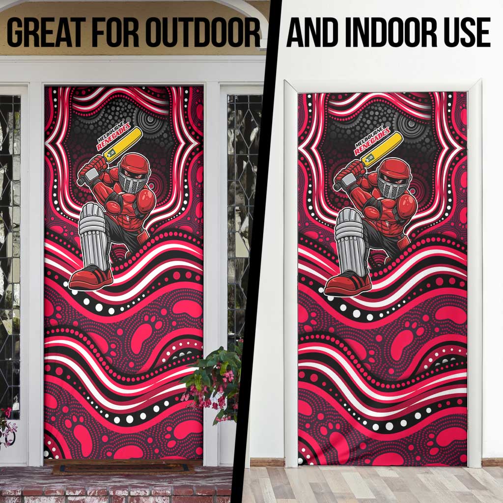 Melbourne Renegades Cricket Door Cover Australian Cricket Mascot - Modern Indigenous Style
