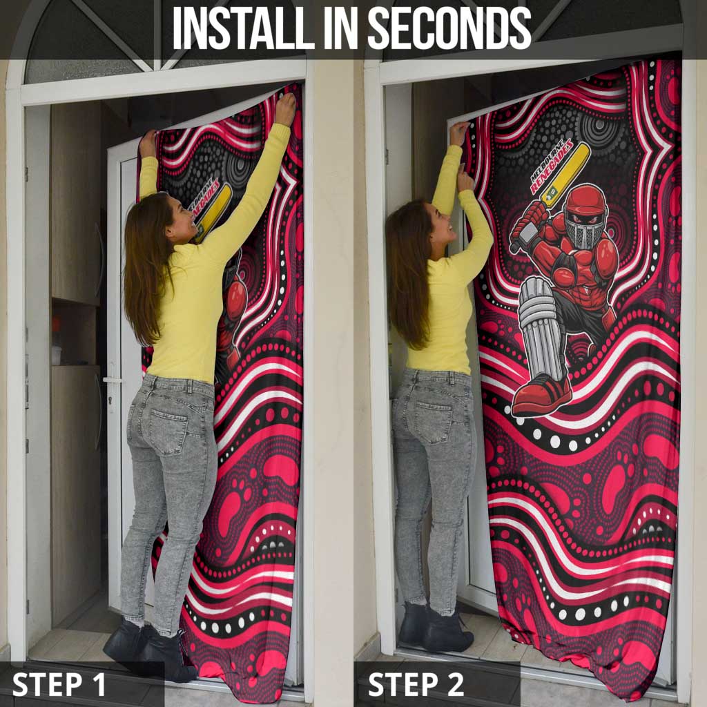 Melbourne Renegades Cricket Door Cover Australian Cricket Mascot - Modern Indigenous Style
